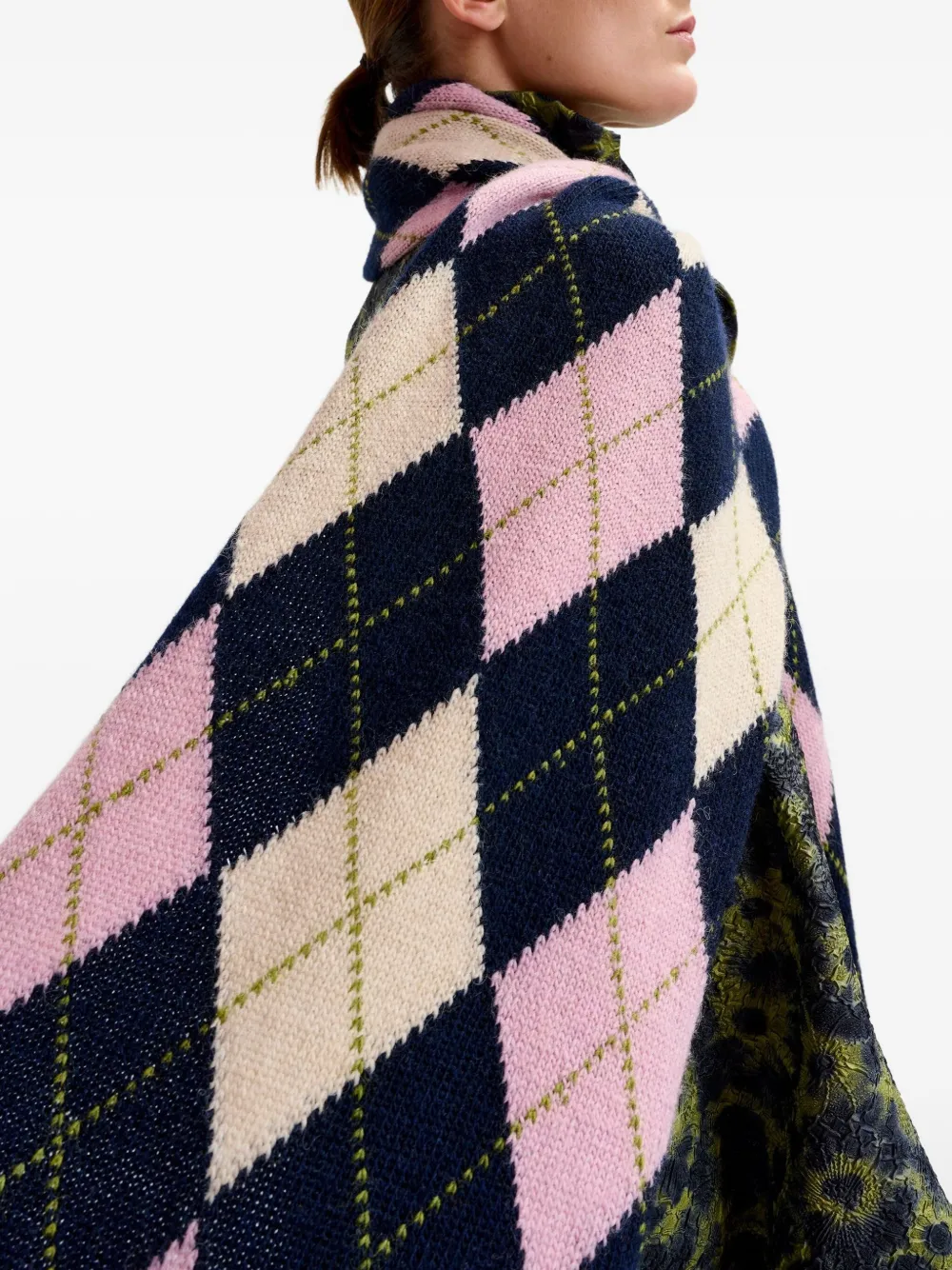 Essentiel Antwerp Argyle Jacquard Scarf In Multi