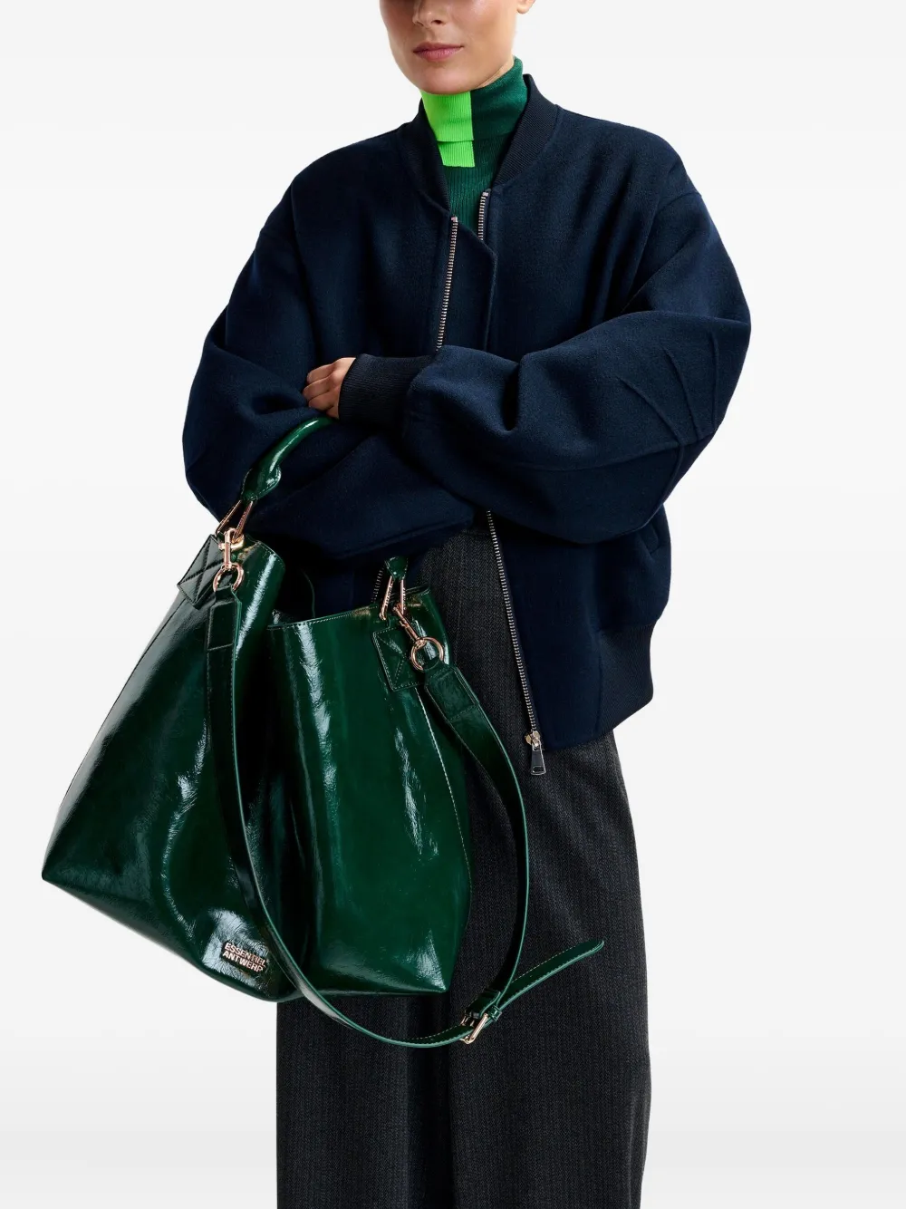 Essentiel Antwerp rolled-handle shopper bag - Groen