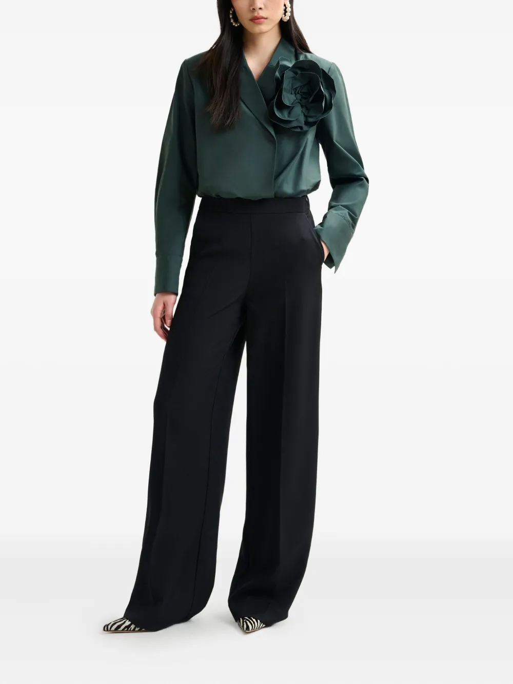 Essentiel Antwerp Izi Pressed-creases Trousers In Black