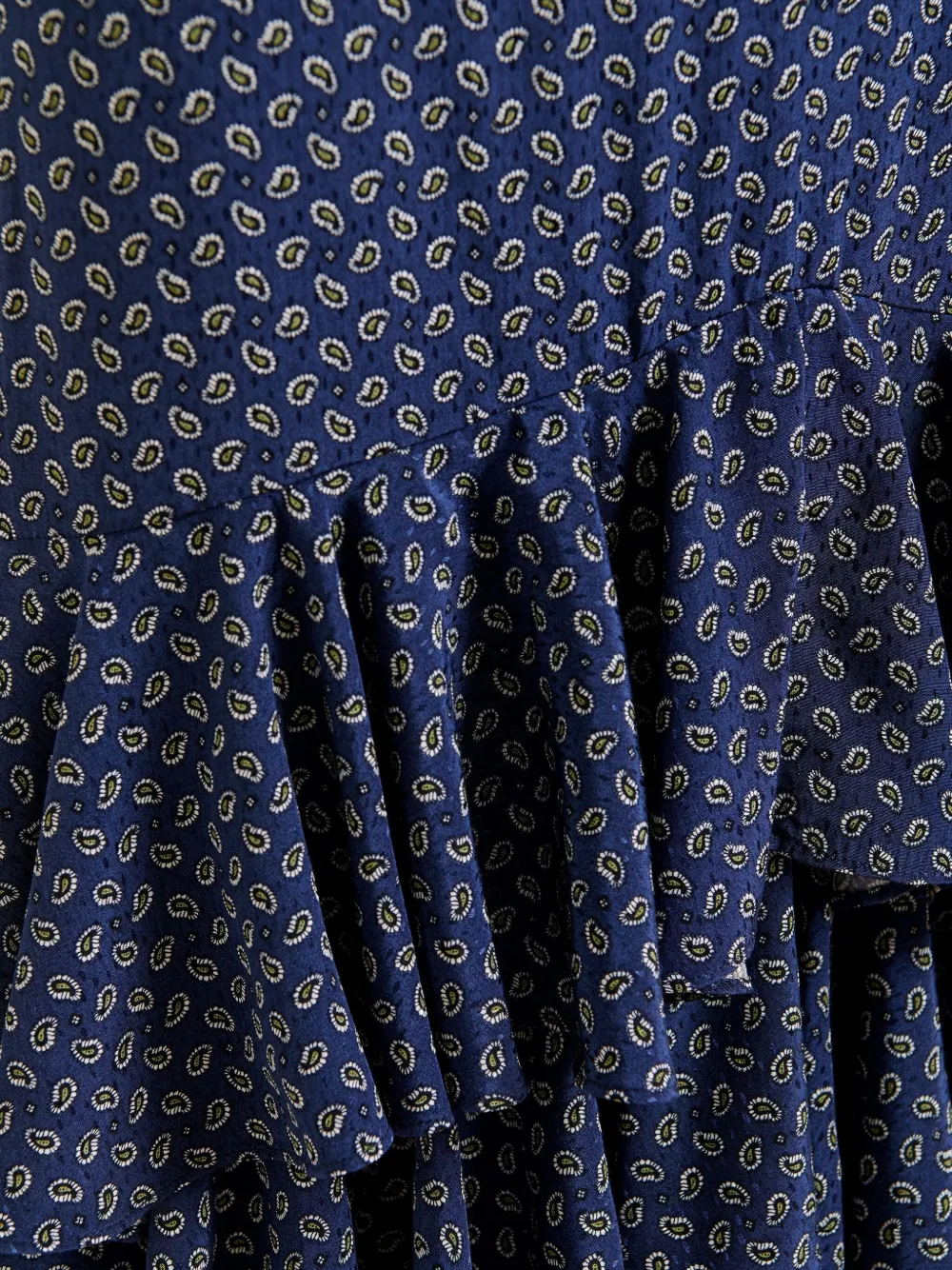 Essentiel Antwerp Paisley-print Tiered Ruffle Skirt In Blue