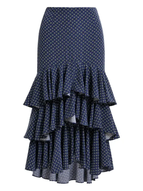 Essentiel Antwerp falda con volantes y estampado de cachemira