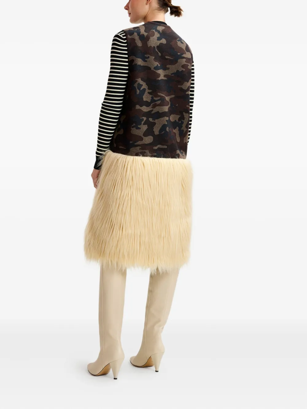 Essentiel Antwerp Camouflage-print Faux-fur Jacket In Multi