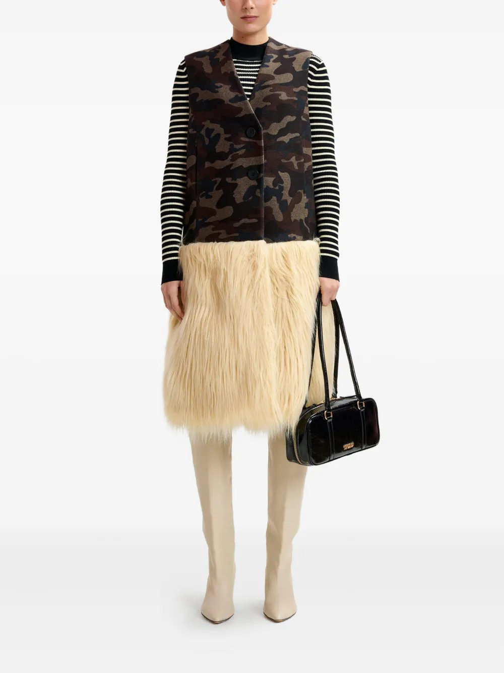Essentiel Antwerp camouflage-print faux-fur jacket | Faux Fur & Shearling Jackets | Image 2