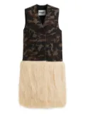 Essentiel Antwerp camouflage-print faux-fur jacket - Green