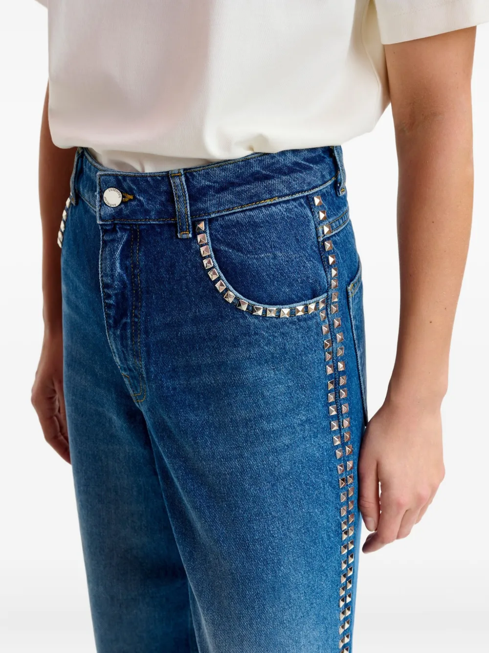 Essentiel Antwerp Stud-embellished Jeans In Blue