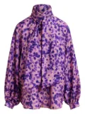 Essentiel Antwerp abstract-print tie-neck blouse - Purple