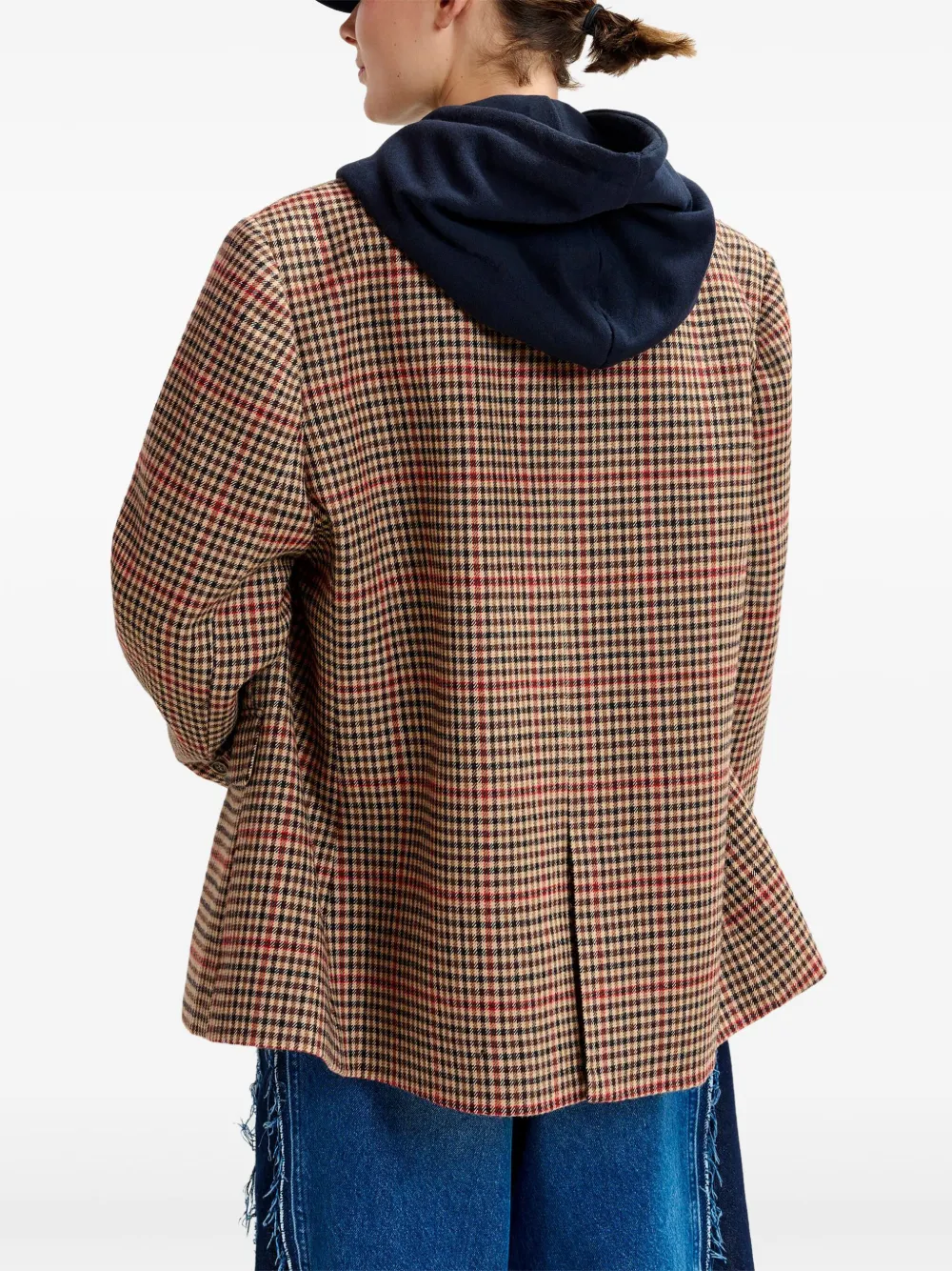 Essentiel Antwerp Check-pattern Single-breasted Blazer In Brown