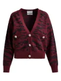 Essentiel Antwerp Icali tiger-print cardigan - Red
