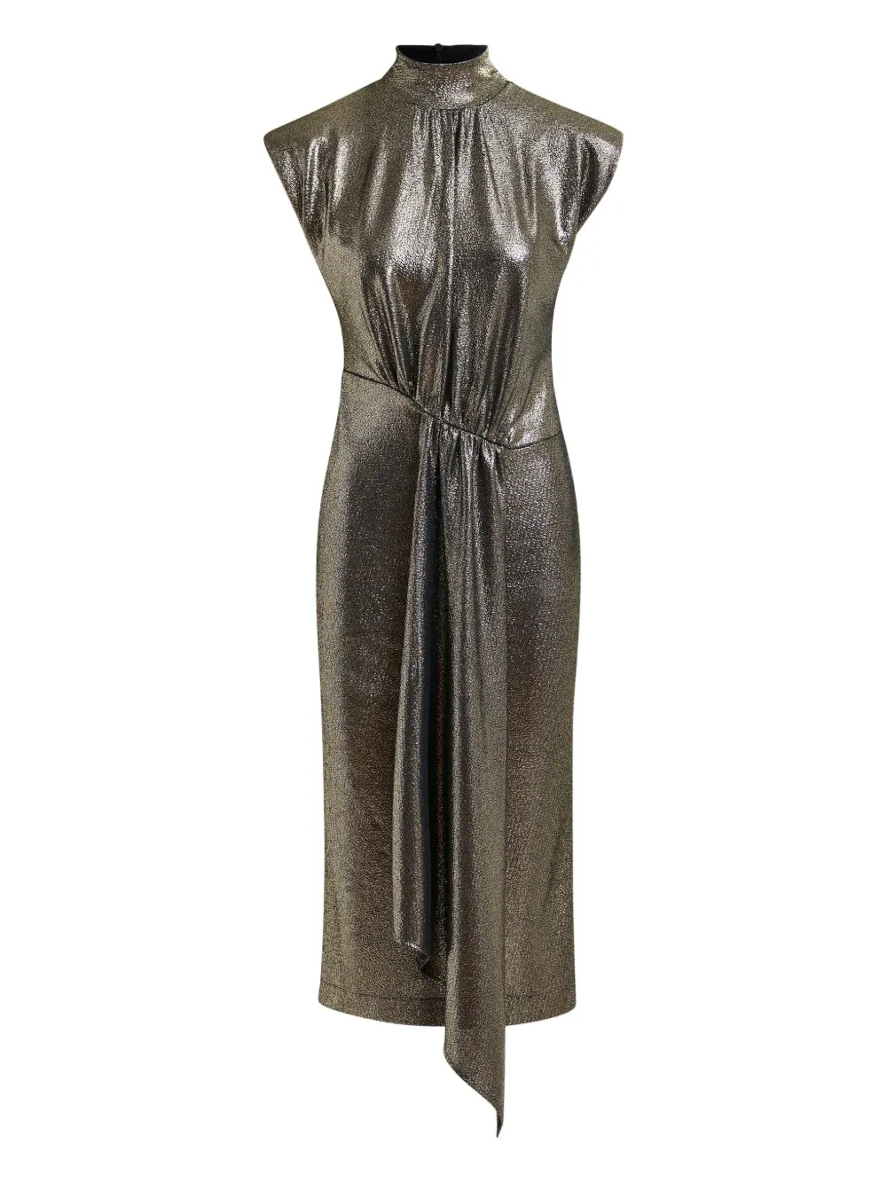 Essentiel Antwerp lurex mock-neck midi dress - グレー Essentiel Antwerp lurex mock-neck midi dress - グレー