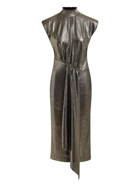 Essentiel Antwerp Vestido midi de lurex gola alta