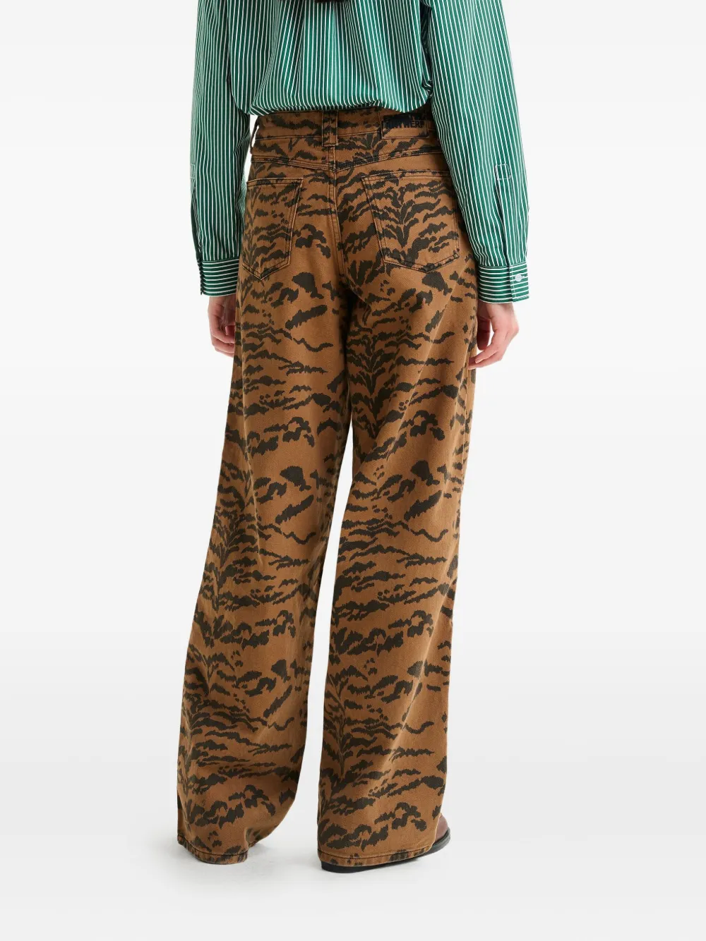 Essentiel Antwerp Tiger-print Jeans In Brown