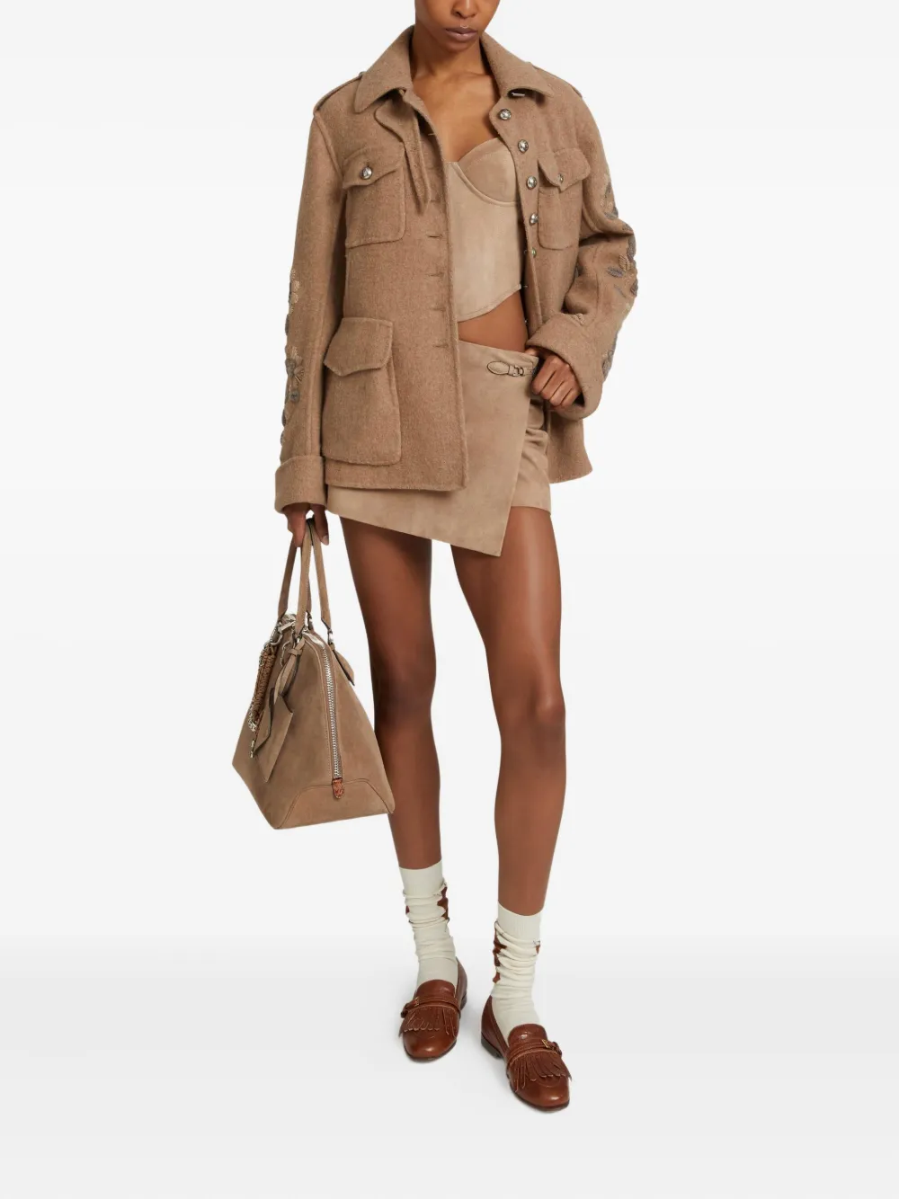 Ermanno Scervino Wikkelrok met gespsluiting - Bruin