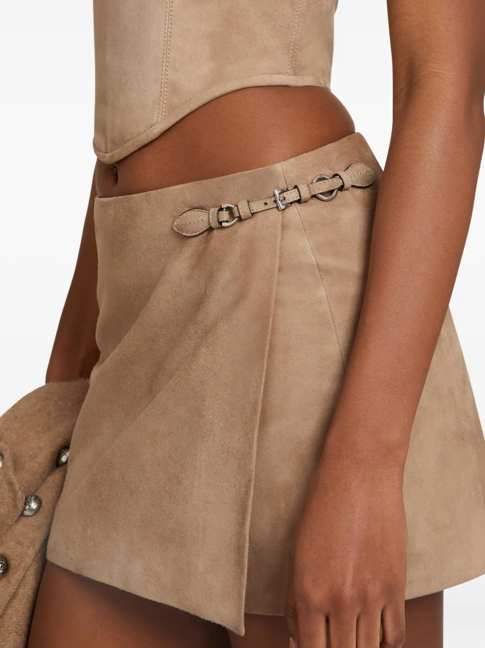 Ermanno Scervino Buckle-fastening Wrap Skirt In Brown