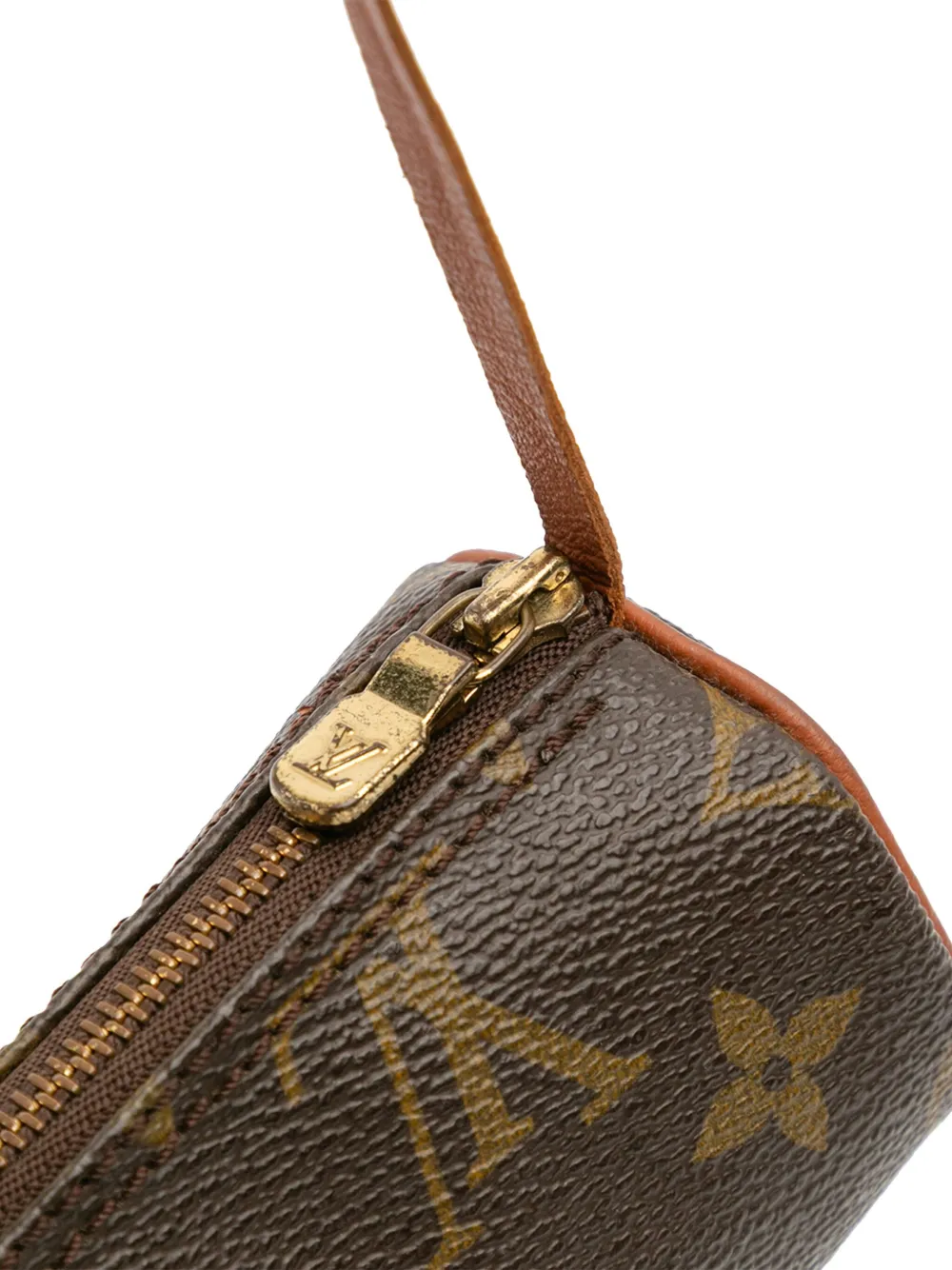 Pre-owned Louis Vuitton 1990-2015 Monogram Papillon Pochette Handbag In Brown