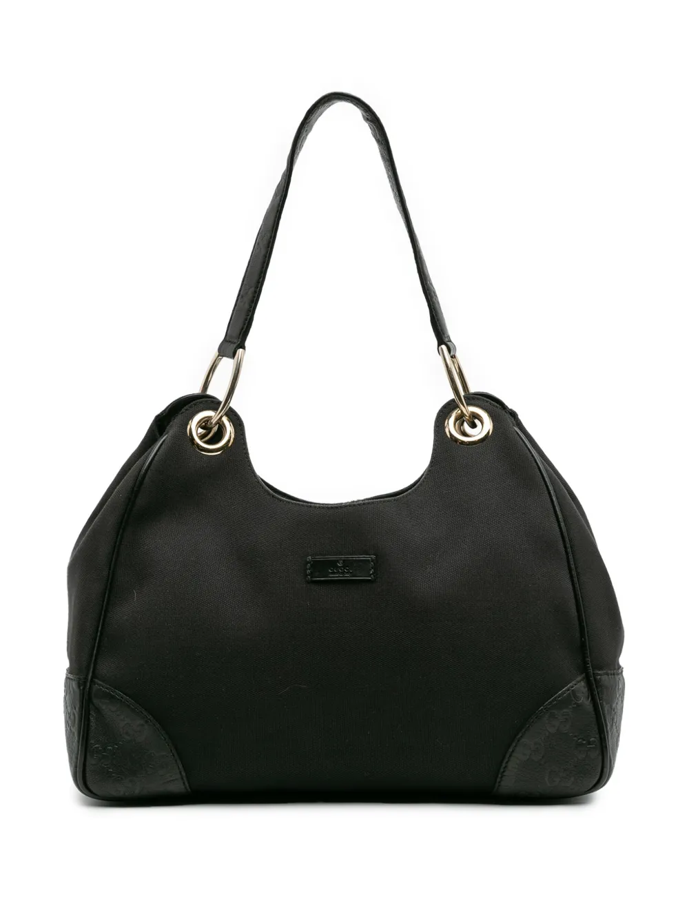 Gucci Pre-Owned 2016-2025 グッチシマトリム キャンバス コルバート ショルダーバッグ - ブラック Gucci Pre-Owned 2016-2025 グッチシマトリム キャンバス コルバート ショルダーバッグ - ブラック