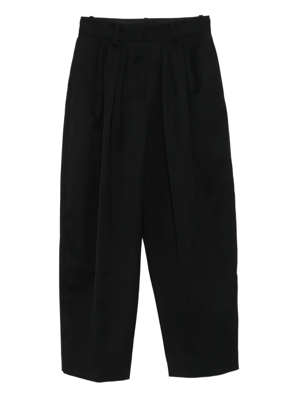 Isabel Marant Pleated Wool Trousers In Black