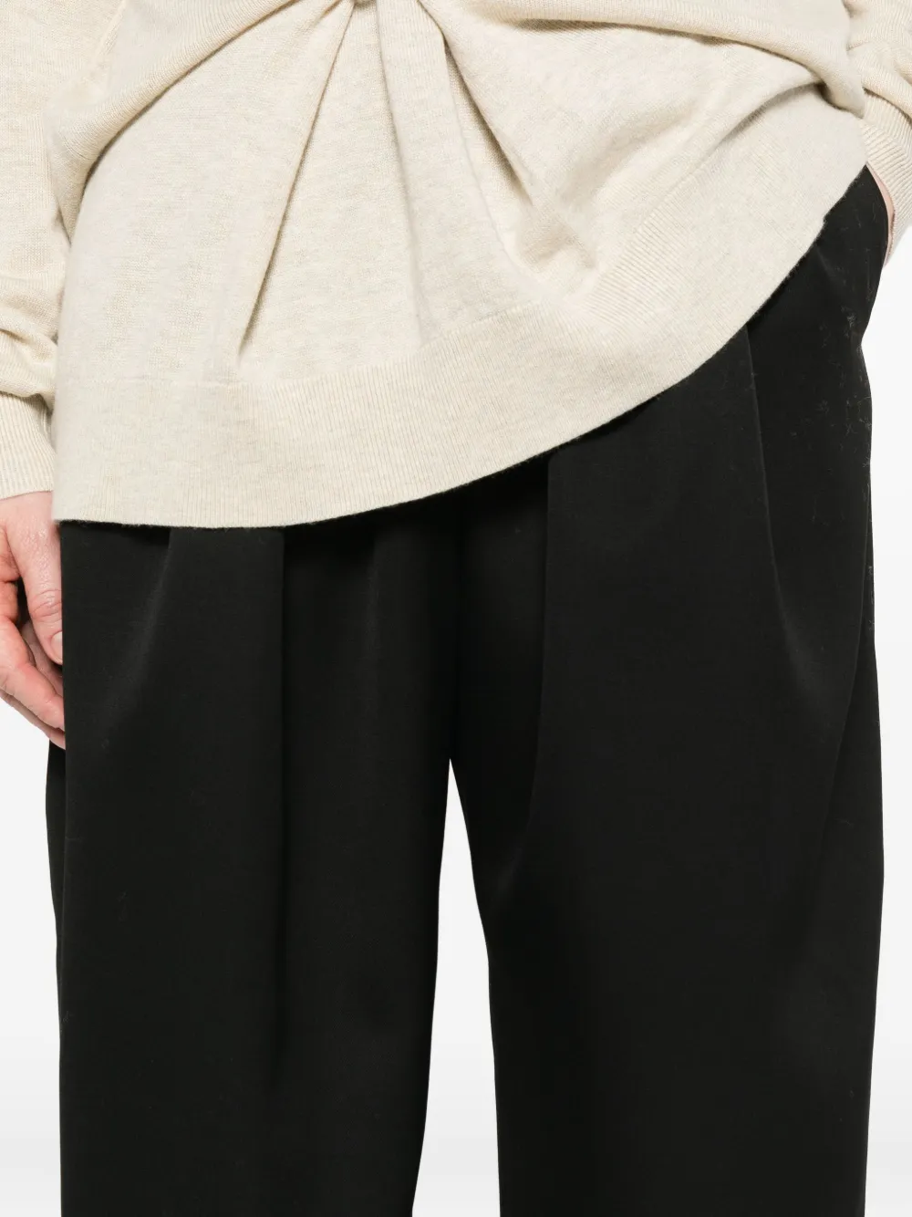 Isabel Marant Pleated Wool Trousers In Black