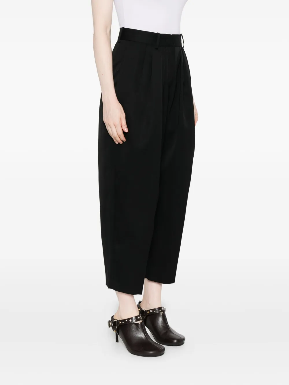 Isabel Marant Pleated Wool Trousers In Black