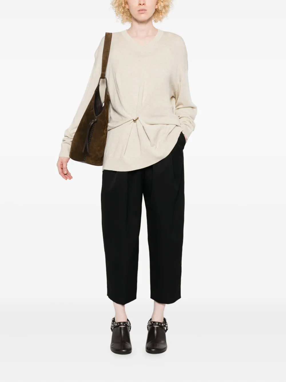 Isabel Marant Pleated Wool Trousers In Black