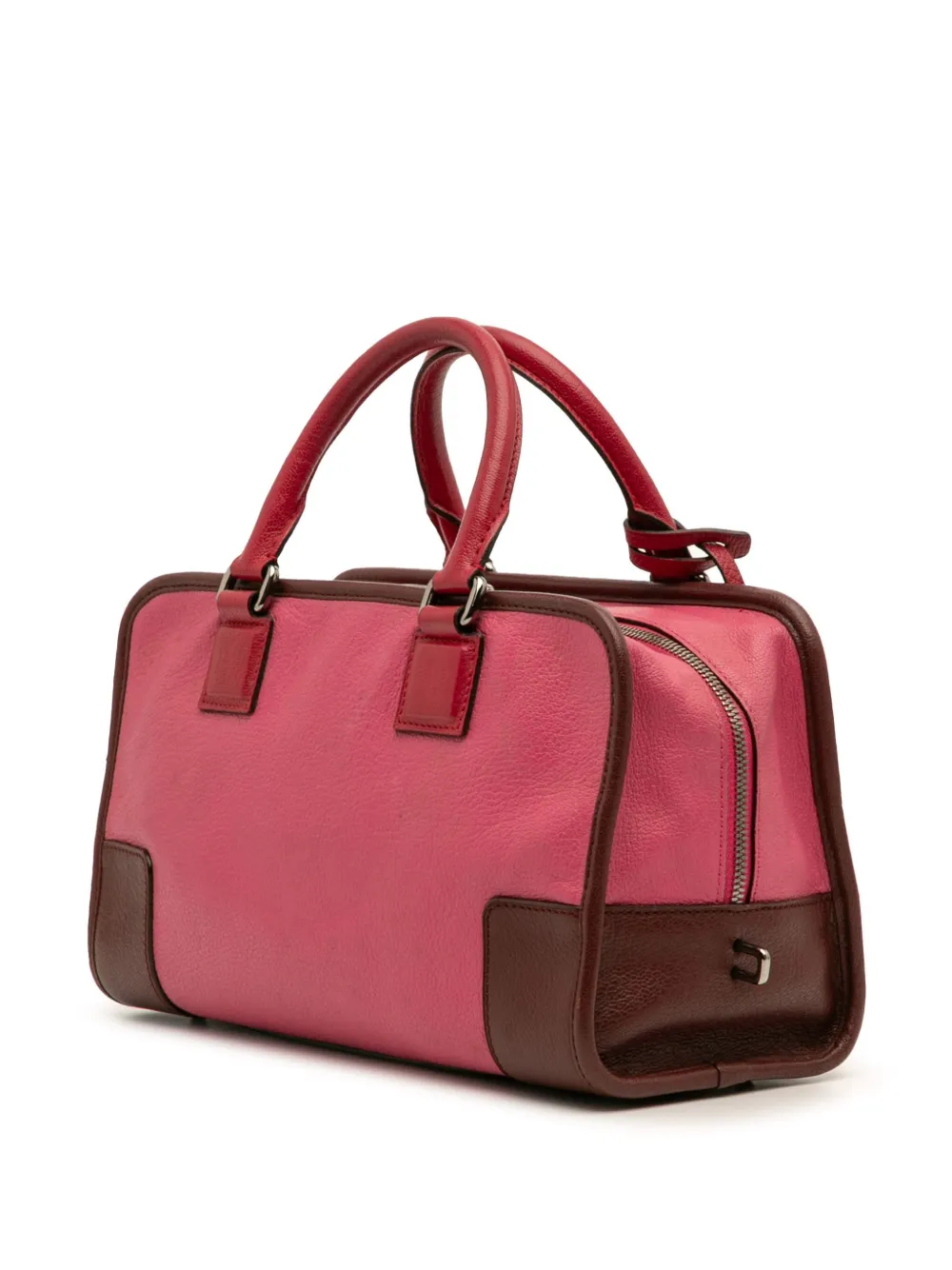 Pre-owned Loewe 2012 Tricolor Goatskin Amazona 28 Handbag In Pink