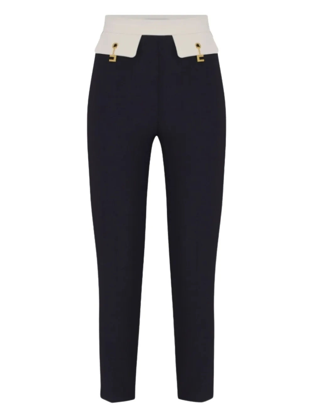 Elisabetta Franchi Panelled Gold-detail Trousers In Multi
