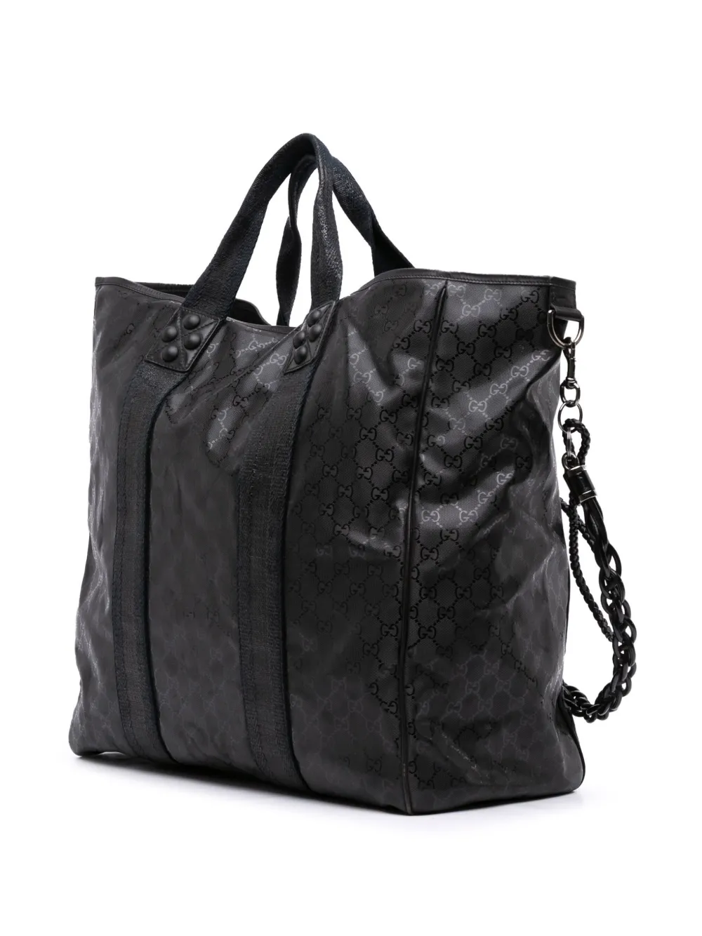 Pre-owned Gucci 2016-2025 Large Gg Imprime Oversized Tote Bag In Black