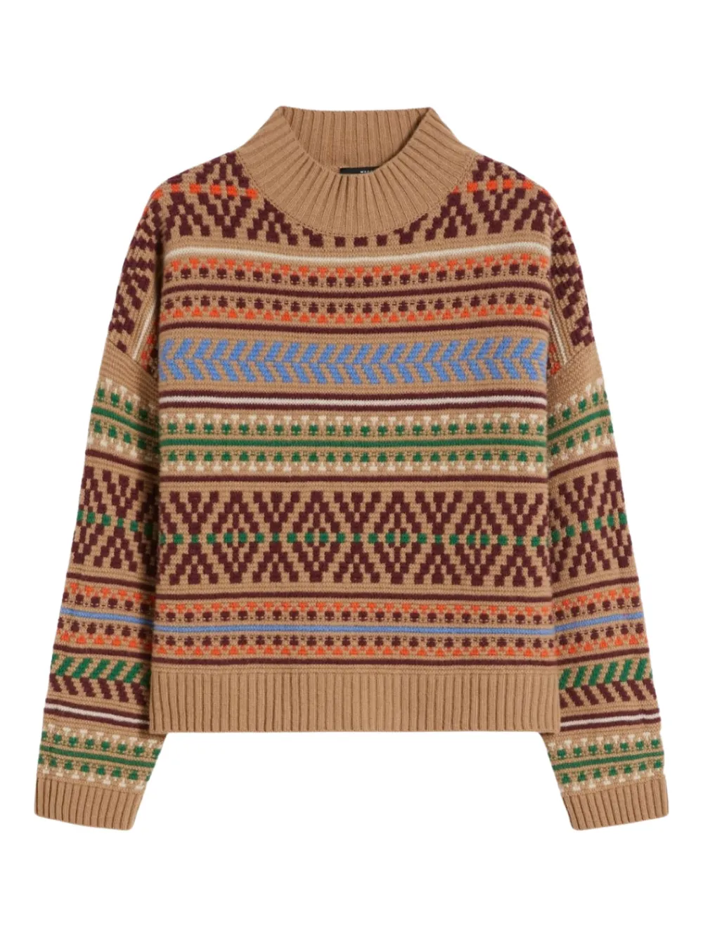 Weekend Max Mara fairisle high-neck sweater | Brown | Image 1