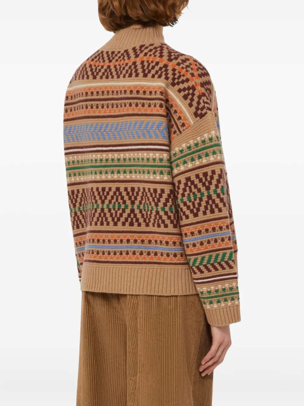 Weekend Max Mara Fairisle High-neck Sweater In Multi