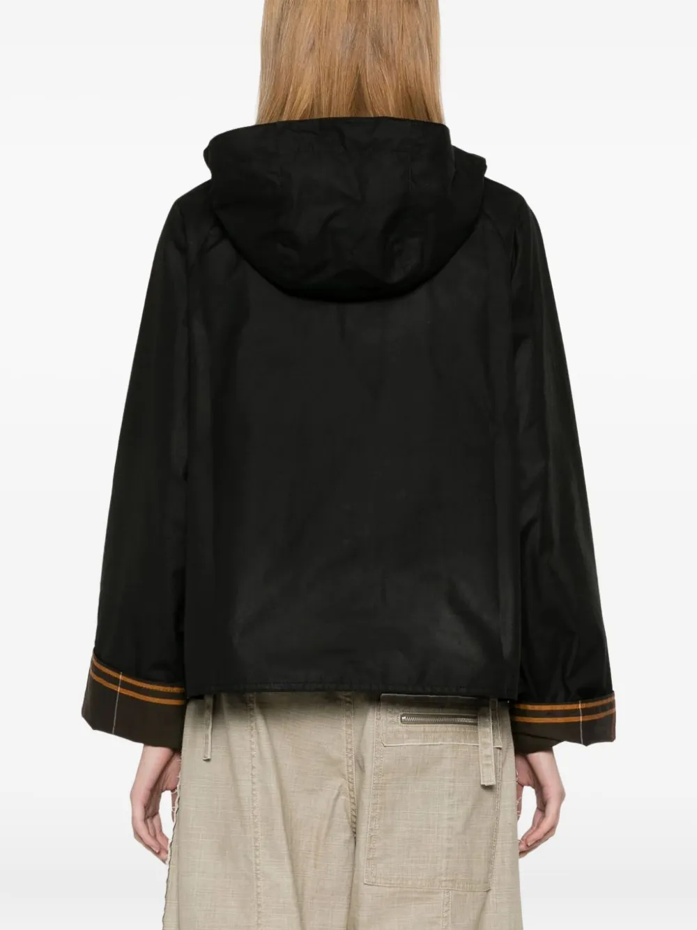 Barbour Reighton Spey Hooded Corduroy-collar Jacket In Black