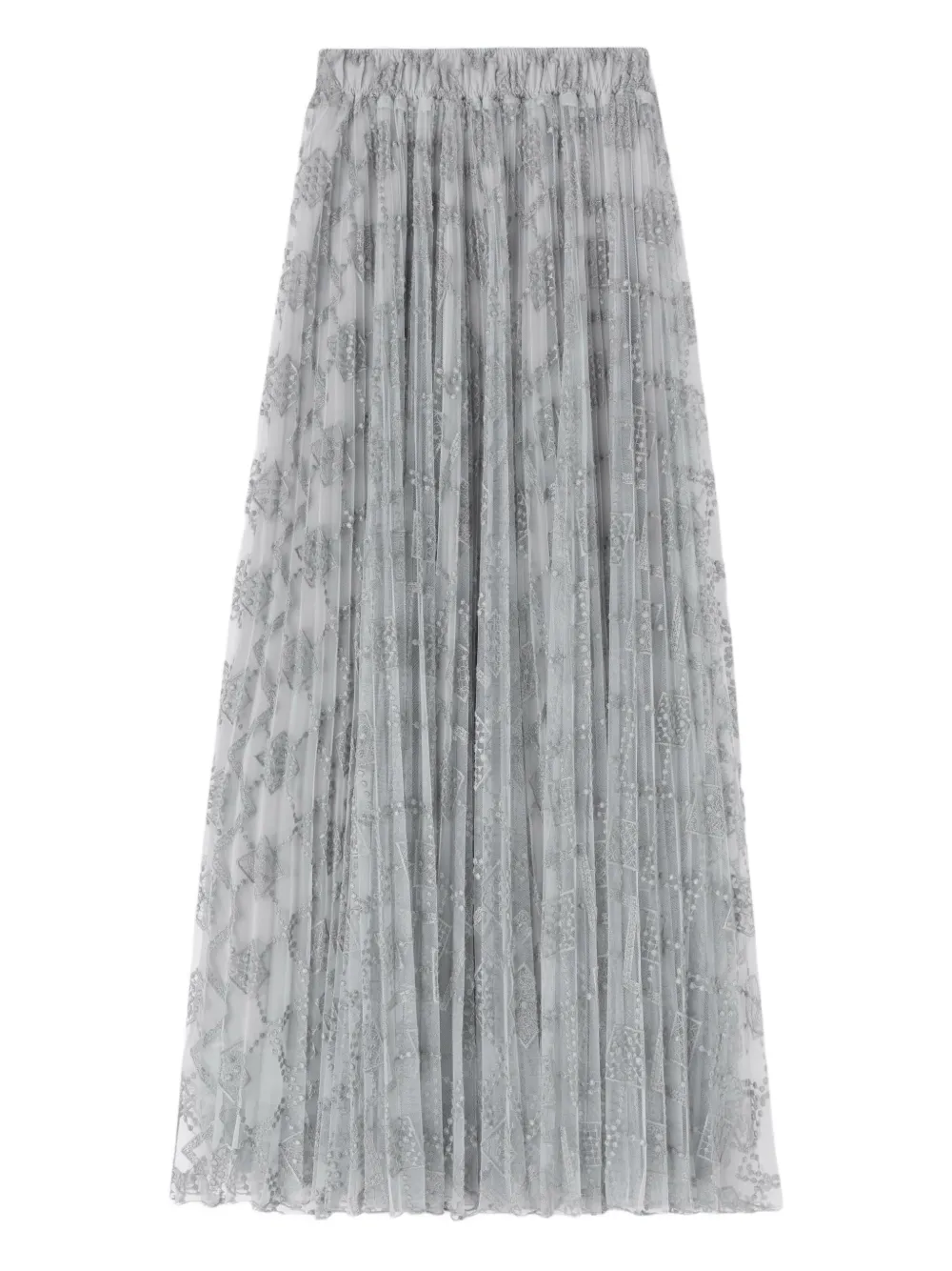Ermanno Scervino embroidered pleated skirt - グレー Ermanno Scervino embroidered pleated skirt - グレー