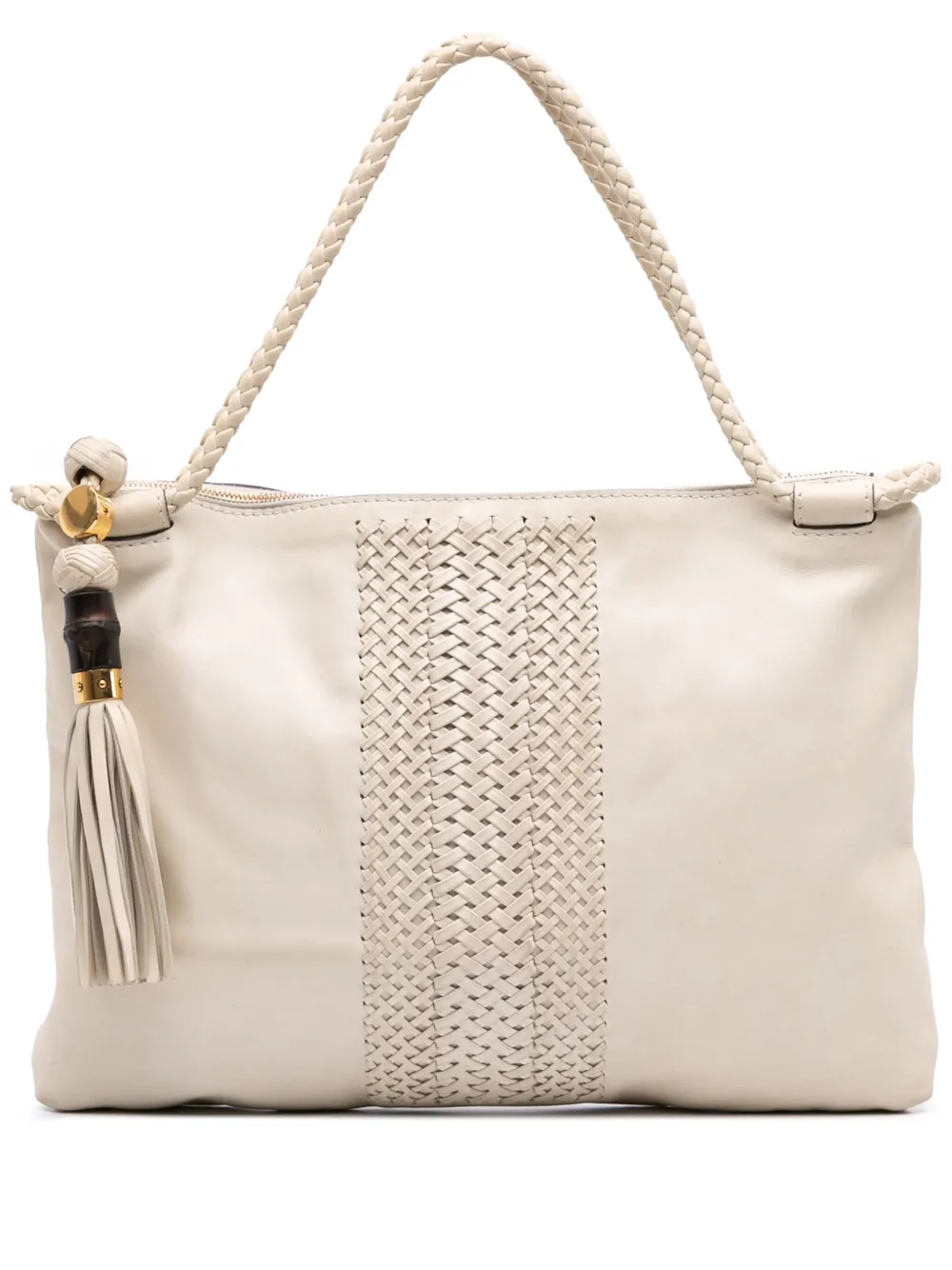 Gucci Pre-Owned 2016-2025 レザー ハンドメイド ハンドバッグ - ホワイト Gucci Pre-Owned 2016-2025 レザー ハンドメイド ハンドバッグ - ホワイト
