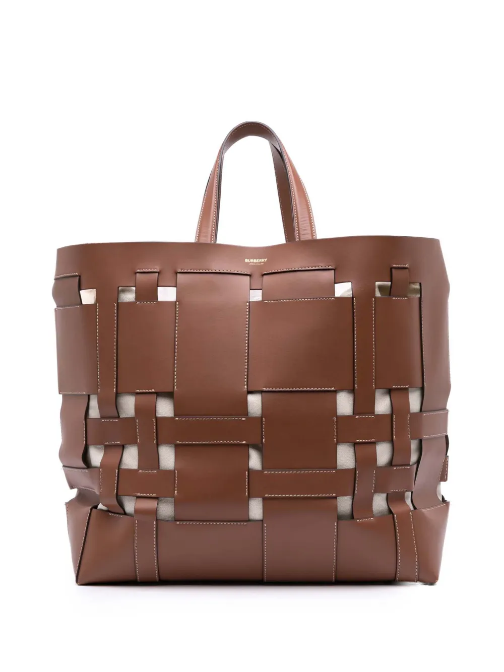 Burberry Pre-Owned 2000-2017 ラージ レザー フォスター トート サッチェルバッグ - ブラウン Burberry Pre-Owned 2000-2017 ラージ レザー フォスター トート サッチェルバッグ - ブラウン