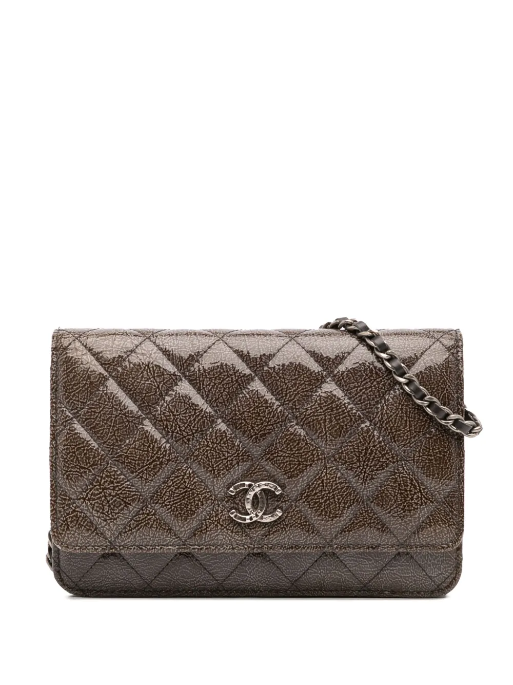 CHANEL Pre-Owned 2014 ココマーク マトラッセ シャイニー クランプルカーフ ウォレットオンチェーン ショルダーバッグ CHANEL Pre-Owned 2014 ココマーク マトラッセ シャイニー クランプルカーフ ウォレットオンチェーン ショルダーバッグ
