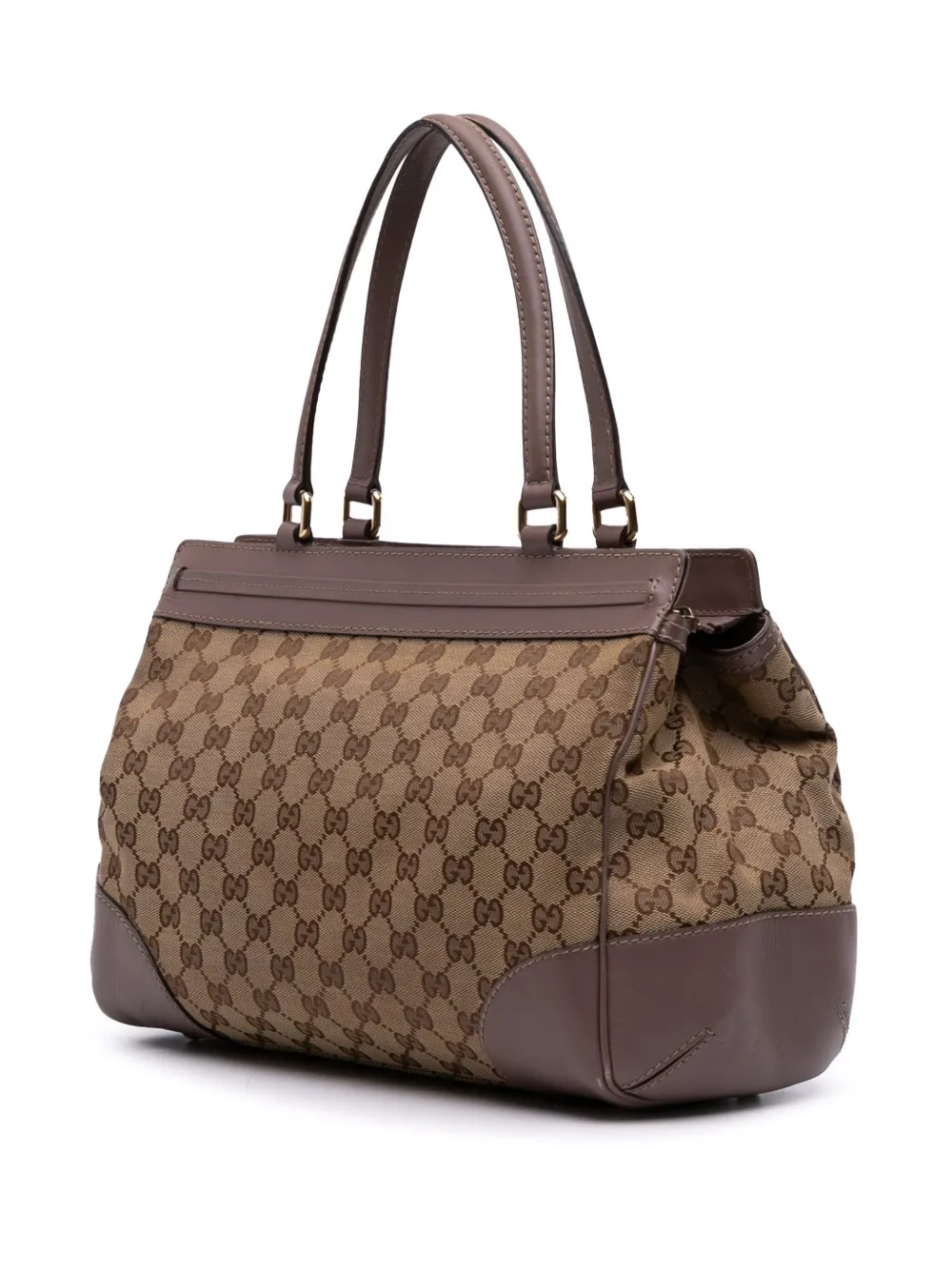 Pre-owned Gucci 2016-2025 Gg Canvas Mayfair Tote Bag In Brown