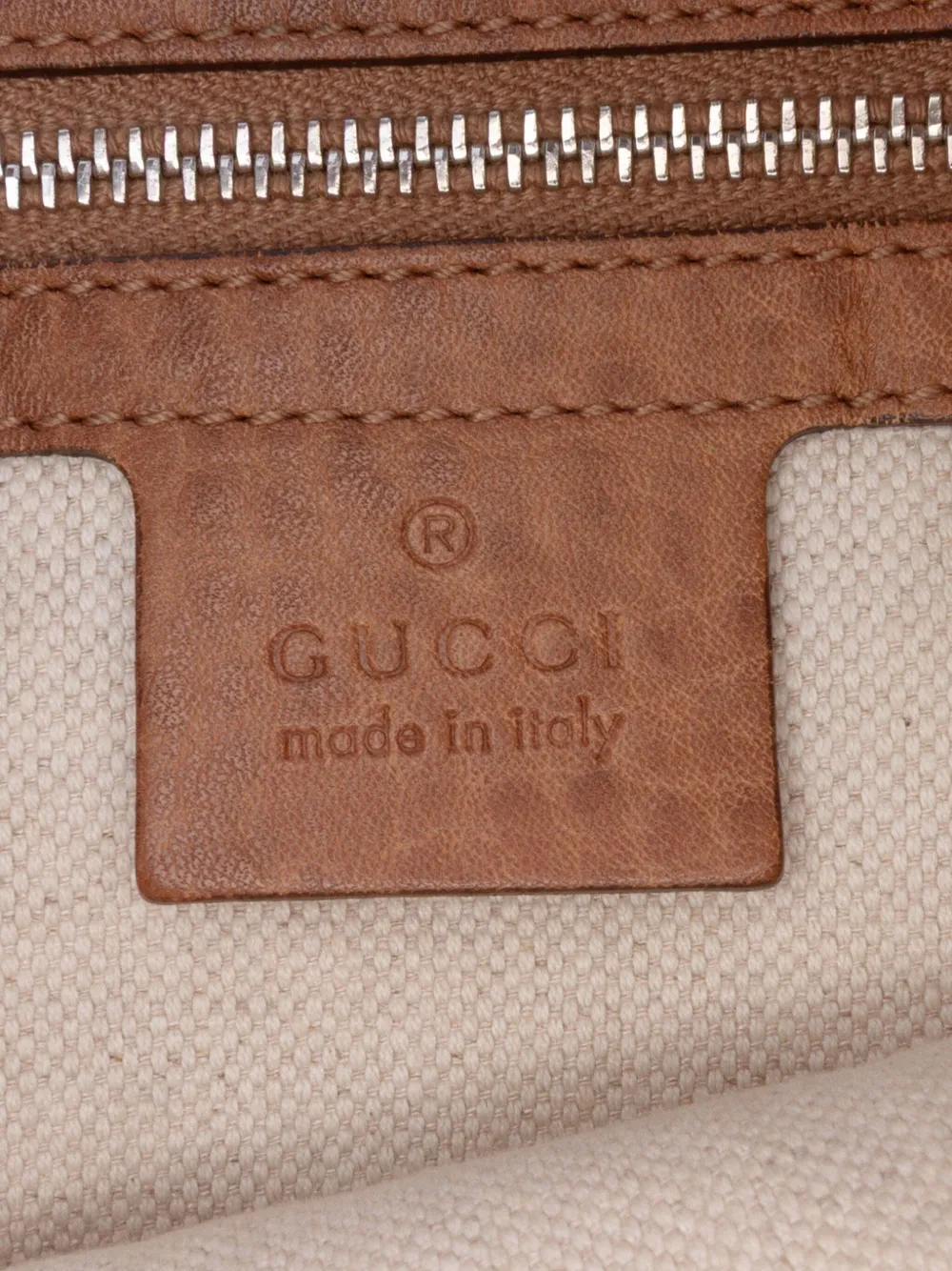Pre-owned Gucci 2016-2025 Small Grained Calfskin Miss Gg Satchel In Brown