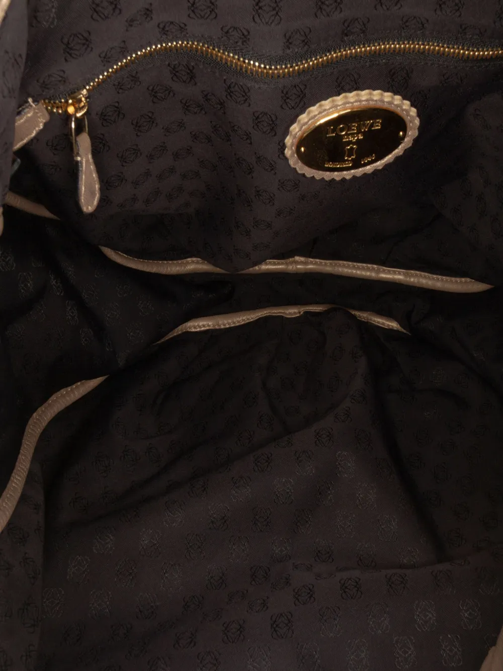 Pre-owned Loewe 2009 Anagram Nappa Tassel Hobo Bag In Gold
