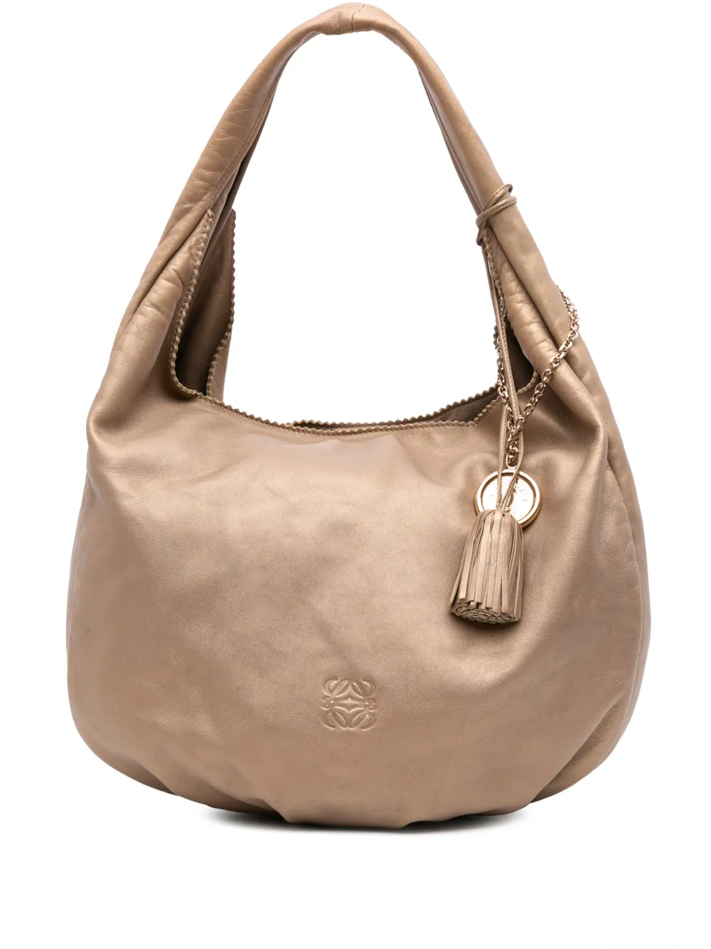 Loewe Pre-Owned 2009 アナグラム ナッパ タッセル ホーボーバッグ - ゴールドトーン Loewe Pre-Owned 2009 アナグラム ナッパ タッセル ホーボーバッグ - ゴールドトーン