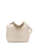 CHANEL Pre-Owned 2019 Quilted Lambskin Studded Beauty Begins Flap satchel - White