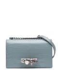 Alexander McQueen Pre-Owned 2010-2025 Croc Embossed Calfskin Skull Knuckle Duster crossbody bag - Blue