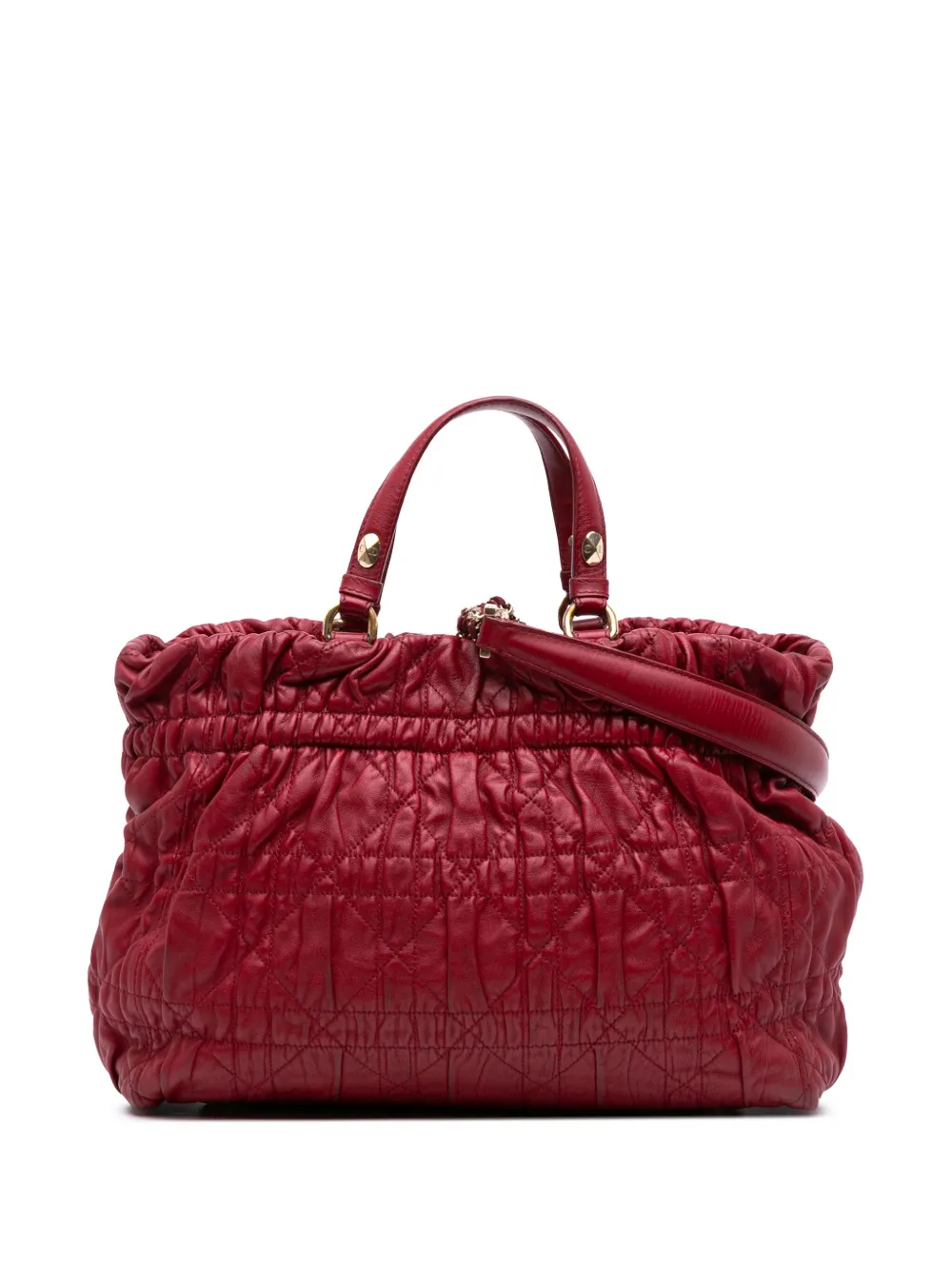 Christian Dior Pre-Owned 2011 ラムスキン ゴーフル カナージュ デリス トート ハンドバッグ - レッド Christian Dior Pre-Owned 2011 ラムスキン ゴーフル カナージュ デリス トート ハンドバッグ - レッド