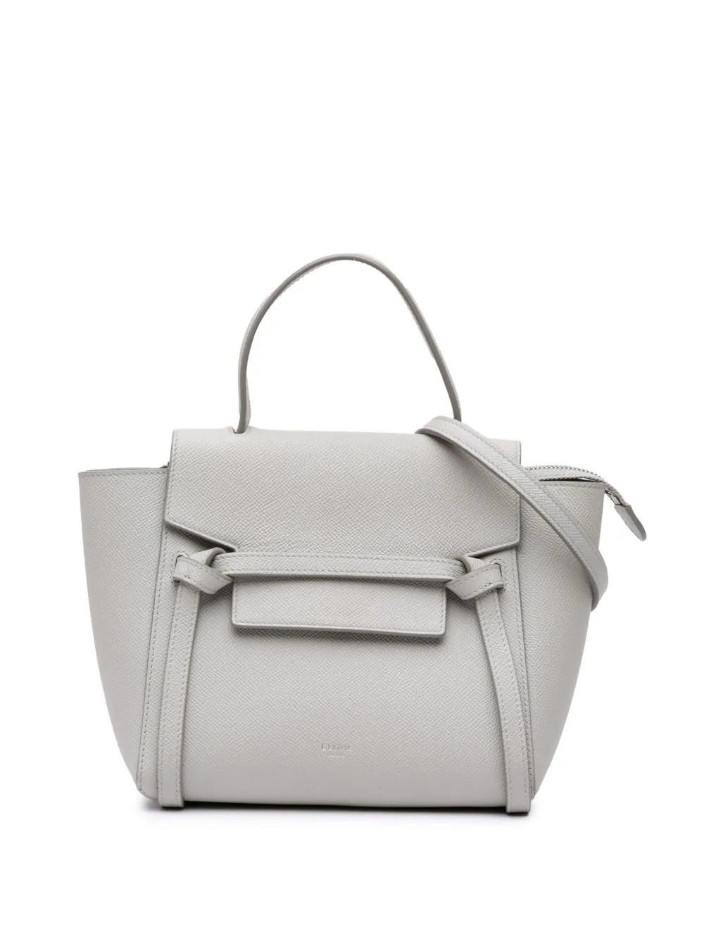 Céline Pre-Owned 2019 ナノ グレインカーフスキン ベルトバッグ サッチェル - グレー Céline Pre-Owned 2019 ナノ グレインカーフスキン ベルトバッグ サッチェル - グレー