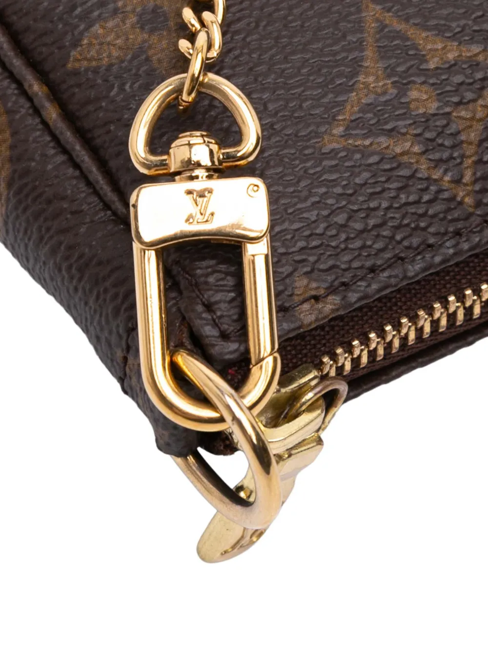 Pre-owned Louis Vuitton 2020 Monogram Mini Pochette Accessoires Handbag In Brown