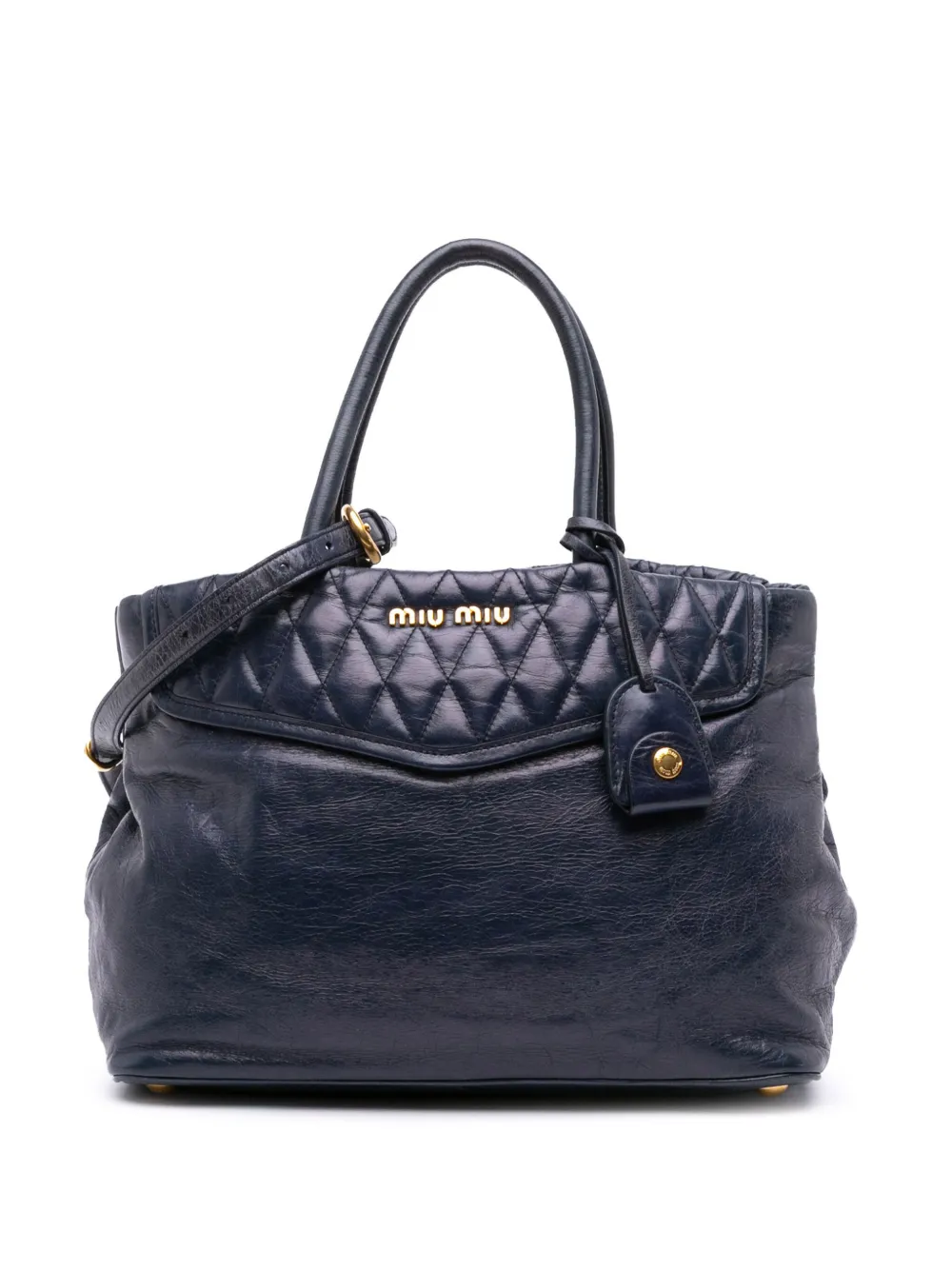 Miu Miu Pre-Owned 2010-2025 ヴィッテロルクス サッチェルバッグ - ブルー Miu Miu Pre-Owned 2010-2025 ヴィッテロルクス サッチェルバッグ - ブルー
