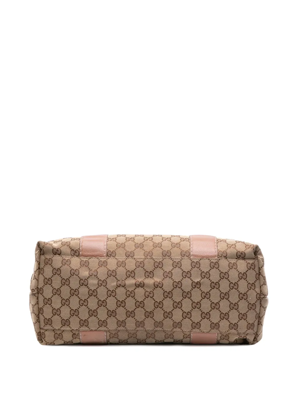 Pre-owned Gucci 2016-2025 Medium Gg Canvas Bamboo Libeccio Tote Bag In Brown
