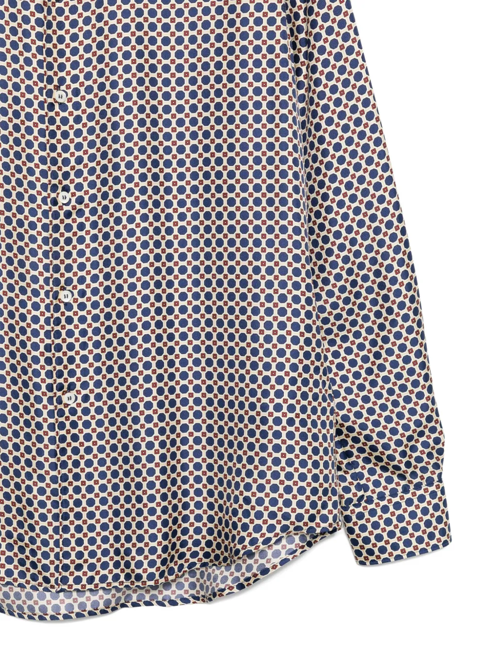 Aspesi Geometric-print Silk Shirt In Blue