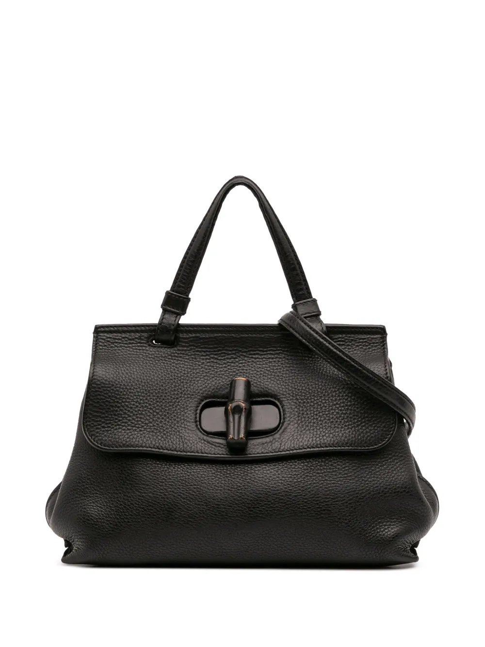 Gucci Pre-Owned 2016-2025 スモール レザー バンブー デイリー サッチェルバッグ - ブラック Gucci Pre-Owned 2016-2025 スモール レザー バンブー デイリー サッチェルバッグ - ブラック
