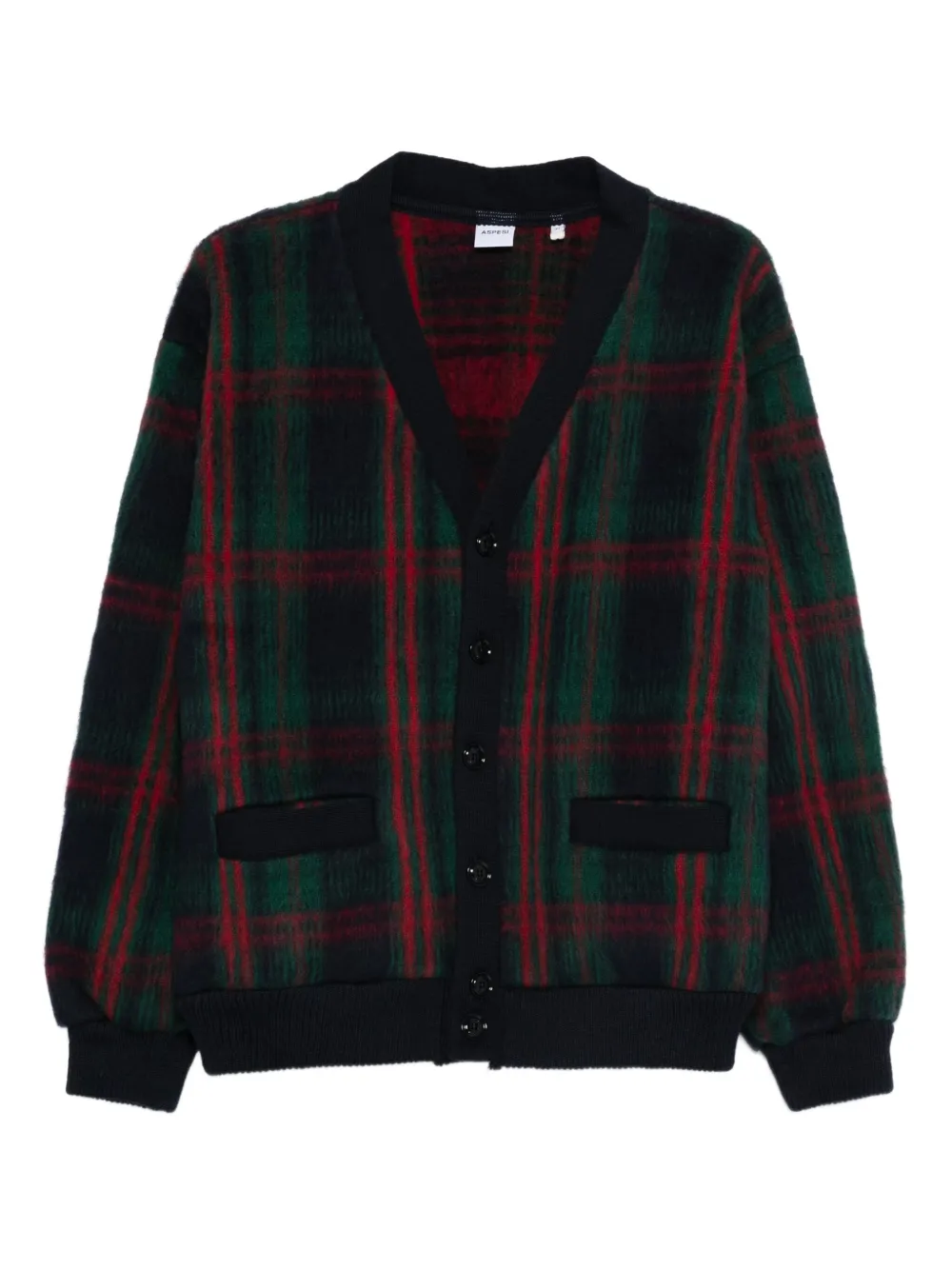 ASPESI plaid wool cardigan | Green | Image 1