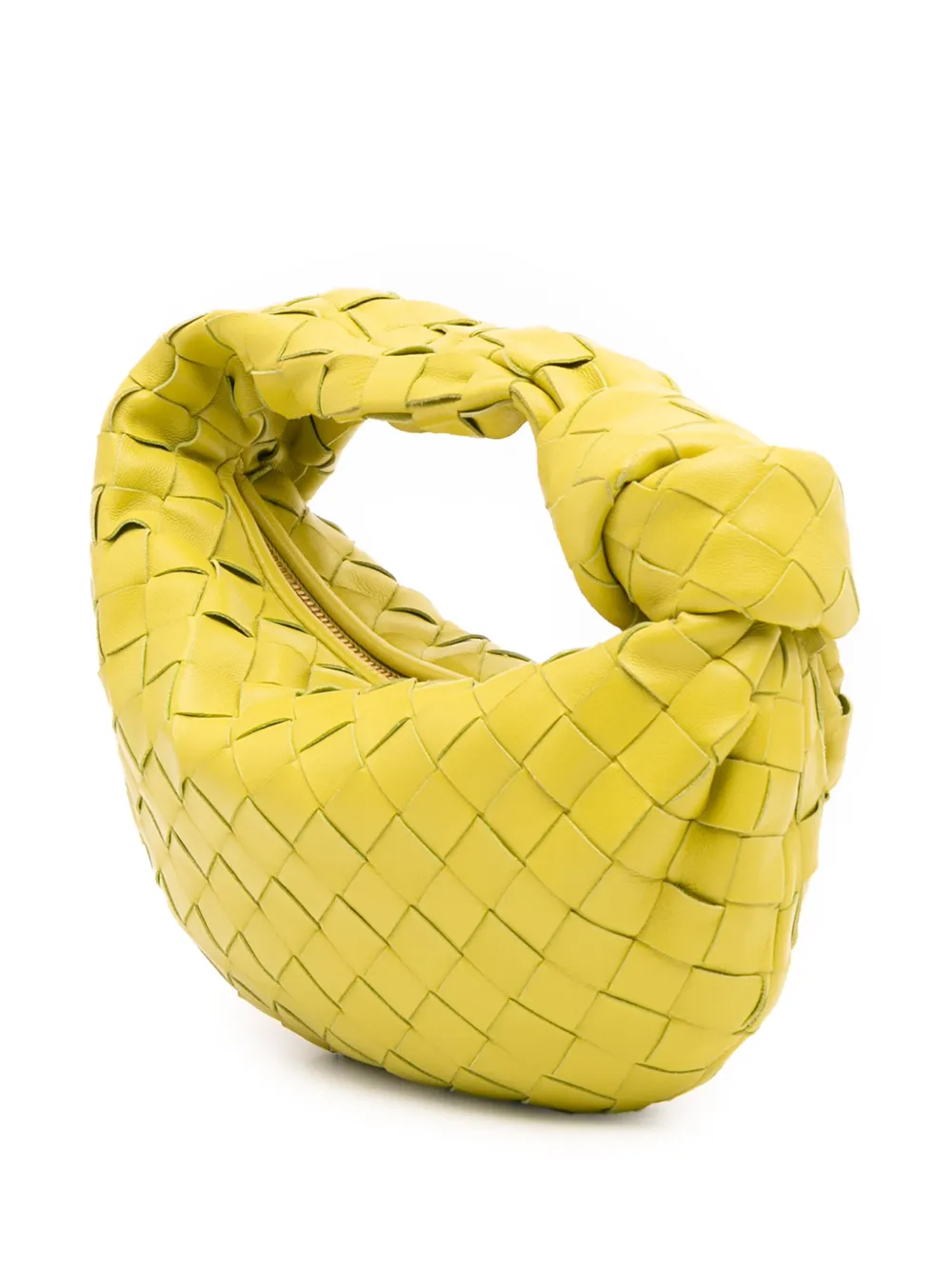Pre-owned Bottega Veneta 2012-2025 Mini Nappa Intrecciato Jodie Hobo Bag In Yellow