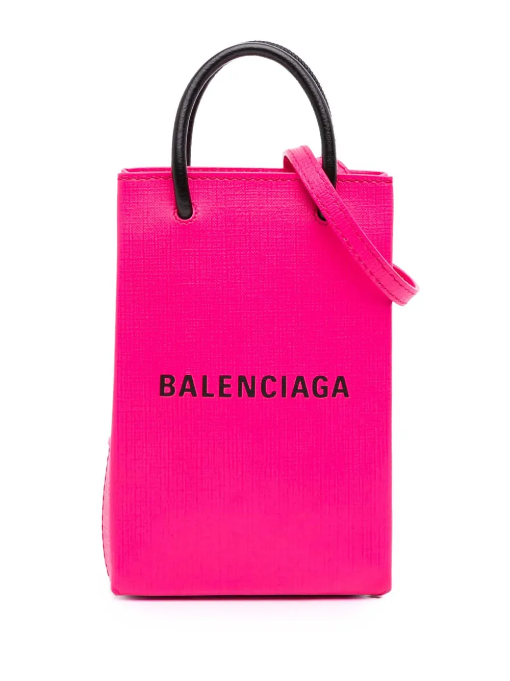 Balenciaga Pre-Owned 2020 ミニ カーフスキン ロゴ ショッピング フォンホルダー サッチェルバッグ - ピンク Balenciaga Pre-Owned 2020 ミニ カーフスキン ロゴ ショッピング フォンホルダー サッチェルバッグ - ピンク