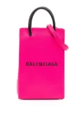 Balenciaga Pre-Owned 2020 Mini Calfskin Logo Shopping Phone Holder satchel - Pink